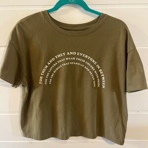 Women Olive Green Graphic T-Shirt